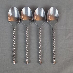 Gourmet Settings SILVER TEAR Twist 18/10 Stainless Steel Flatware‎ 4  Spoons